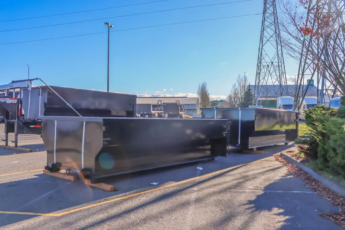 Roll-off dumpster ready for waste disposal at job site for Estate Cleanout Dumpster Rental in Bay Harbor Islands
